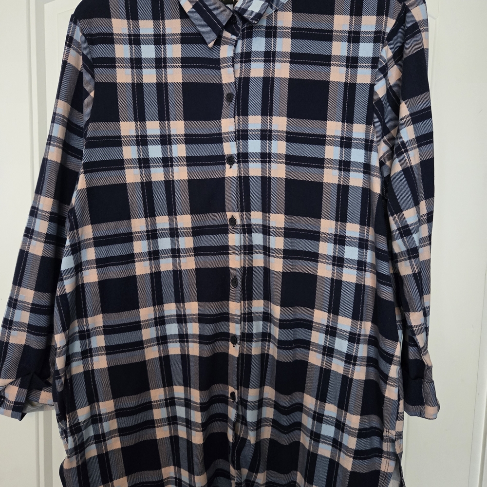 Almost Famous Blue and Pink Plaid Shirt